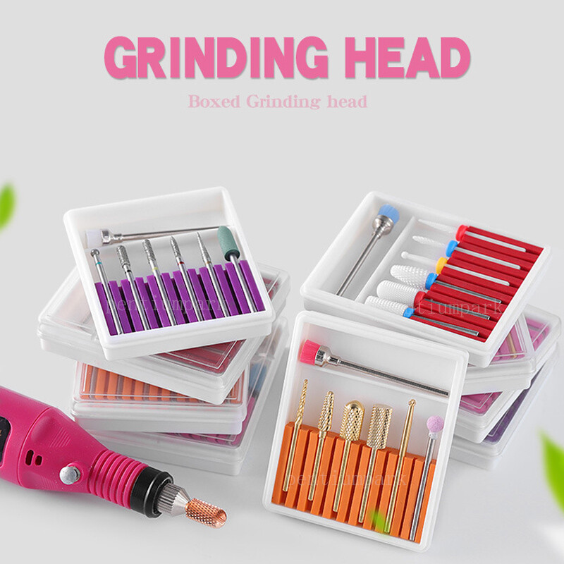 7Pcs Ceramic Diamond Nail Drill Bits File Set for Electric Manicure Machine Tool