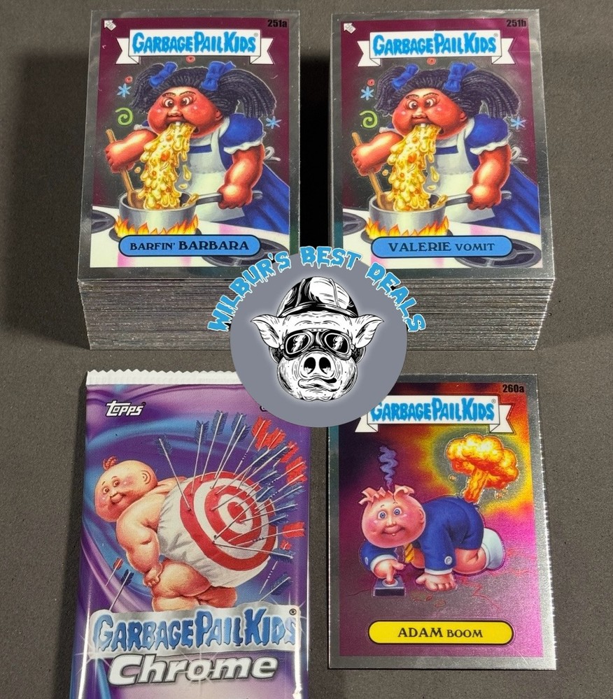 2024 GARBAGE PAIL KIDS CHROME 7 COMPLETE 100 CARD BASE SET W/ WRAPPER 7th GPK