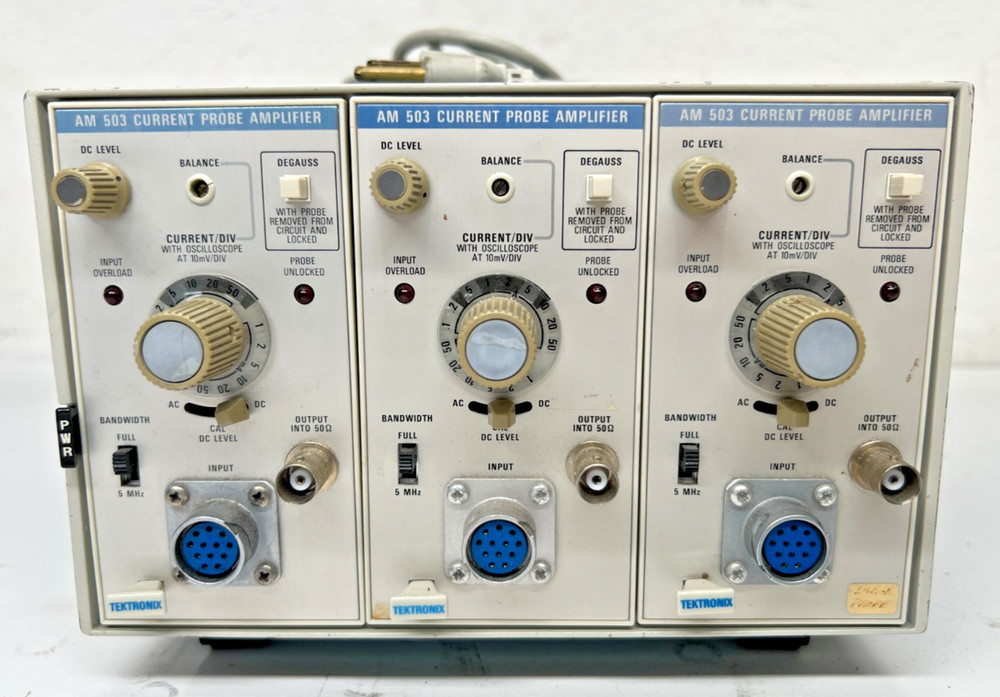 Tektronix TM503 Mainframe with 3 × AM503 Current Probe Amplifier Modules