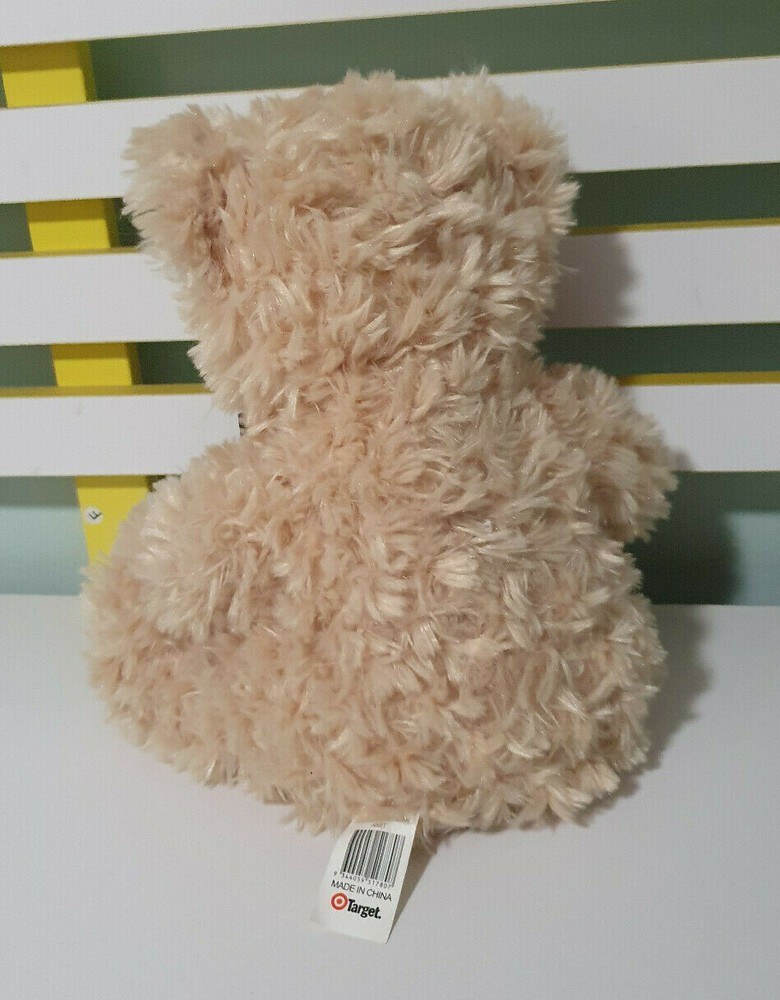 TARGET TEDDY BEAR 25CM LIGHT BROWN WITH PLAID BROWN BOW