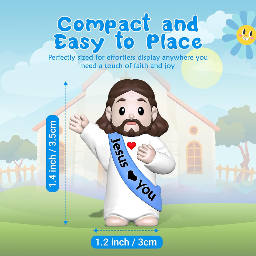 105 Mini Jesus Figurines for Easter Egg Stuffers Parties Baptism Multicolor