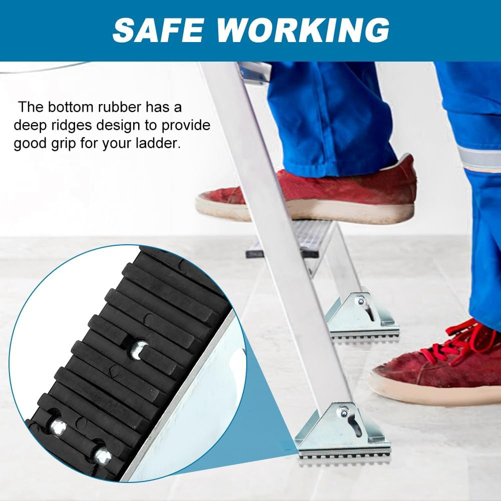 2 Pack Aluminum Anti-Skid Shoe Feet for Extension Ladders Replacement Parts Rubb
