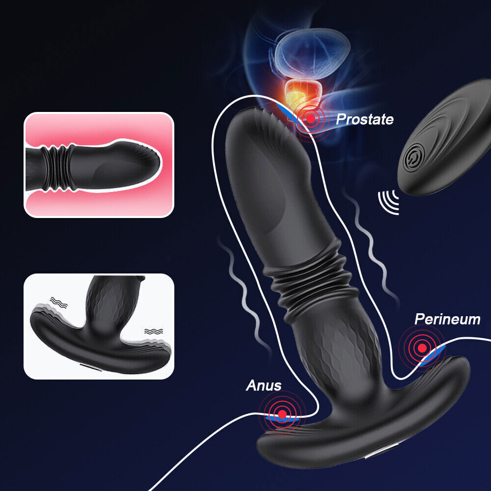 Thrusting Anal Butt Plug Dildo Vibrator Prostate Massager Sex Toys for Women Men