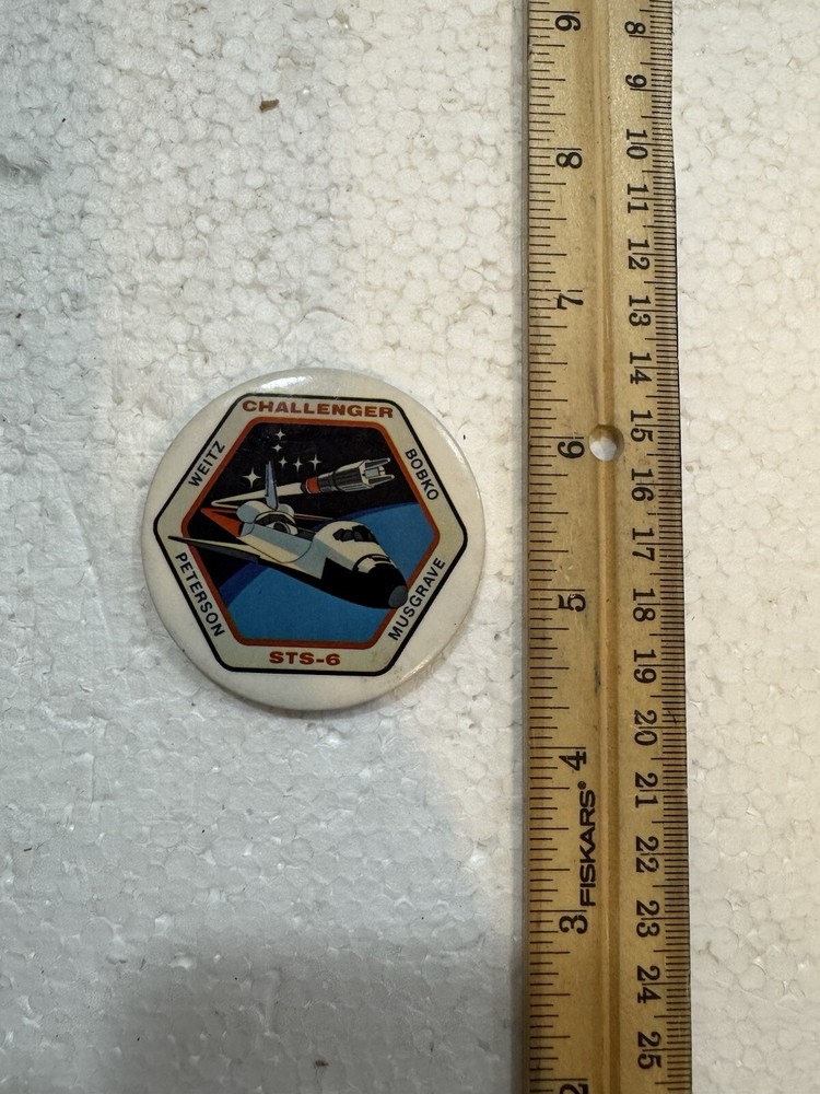 Vintage NASA Space Shuttle Button/mirror Back STS-6