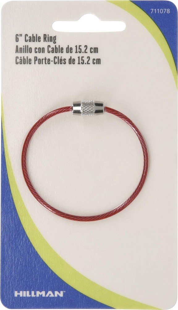 Cable Ring 6" with Lock, Steel, 1 Pack
