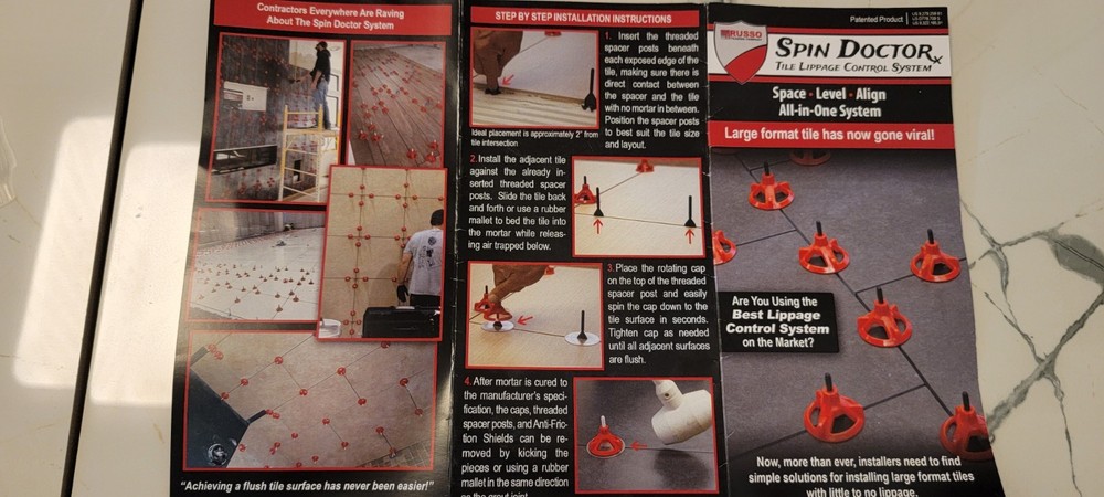 Spin Doctor Tile Lippage Control System SAMPLE Kit