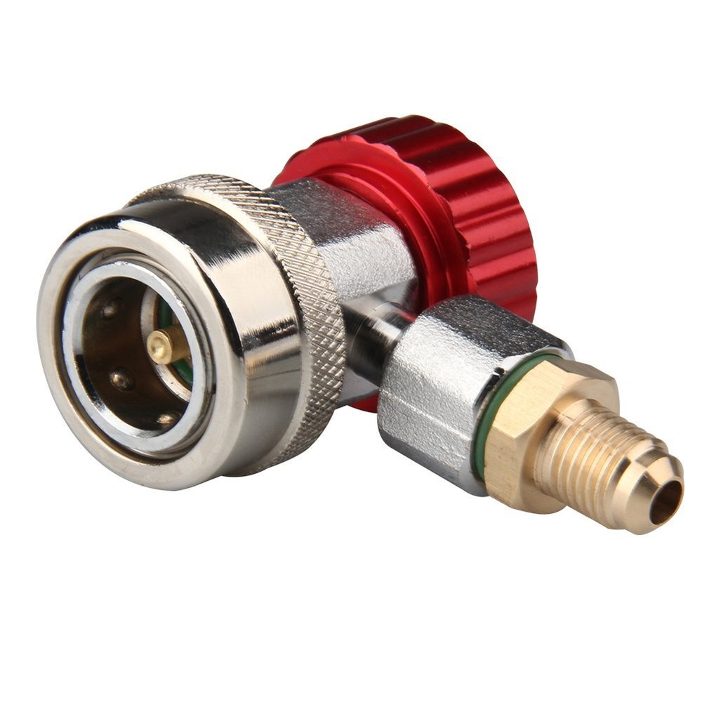 Adjustable A/C Quick Coupler Connector Adapter High Low Side 1/4" SAE HVAC