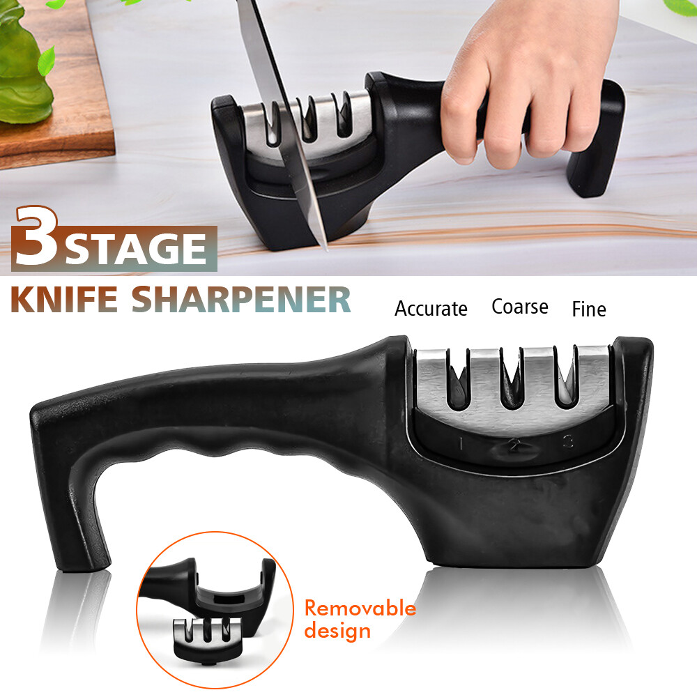 3 in 1 Knife Sharpener Professional Kitchen Sharpening Stone Grinder Knives