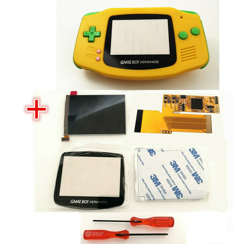 GBA V2 IPS Screen Backlight LCD Mod & GBA Pre-Cut Housing shell Case -NEW