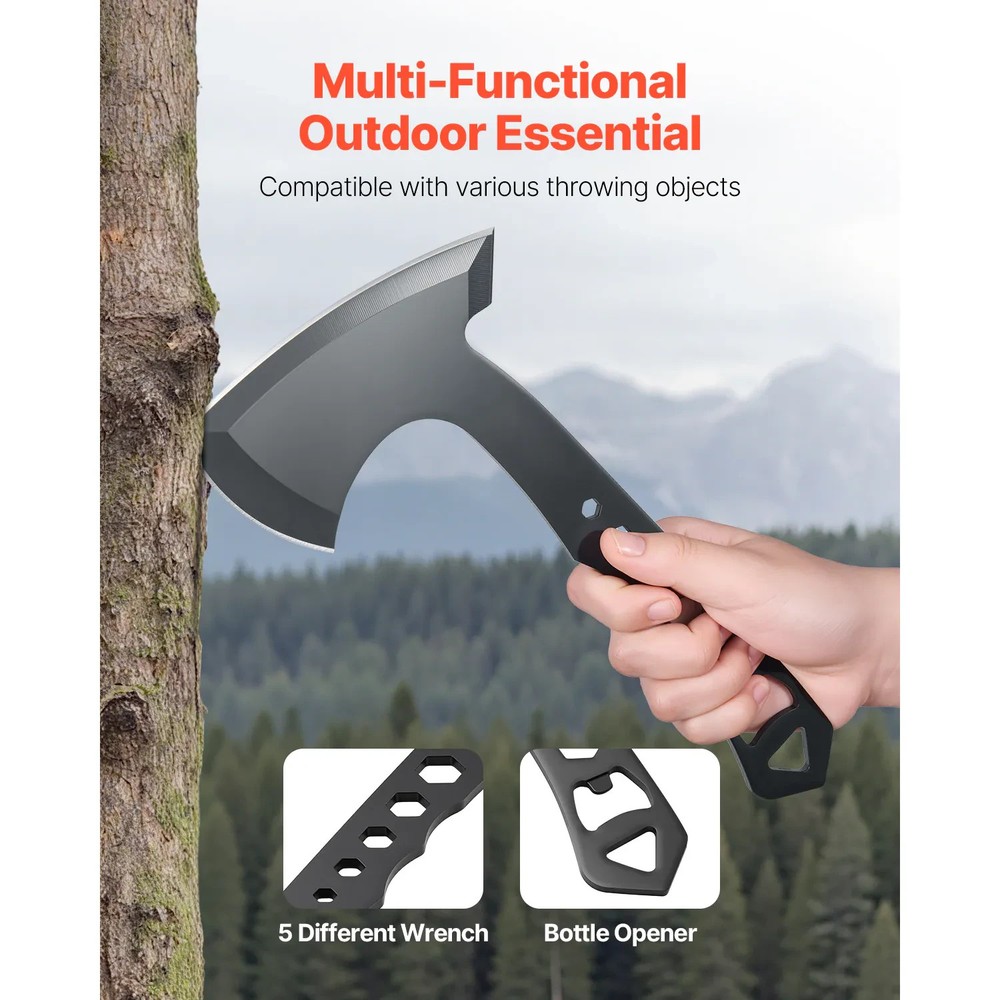 VEVOR 3-Piece Throwing Axes Set – Tomahawks w/ Multi-Function Handle, Wrench, Bo