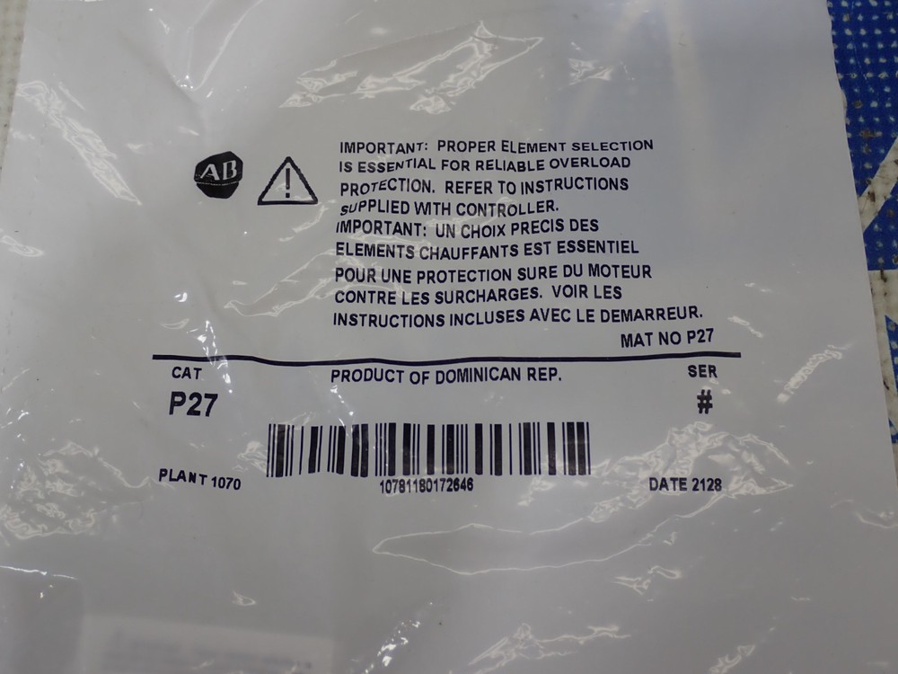 New Allen Bradley P27 Overload Heater Element