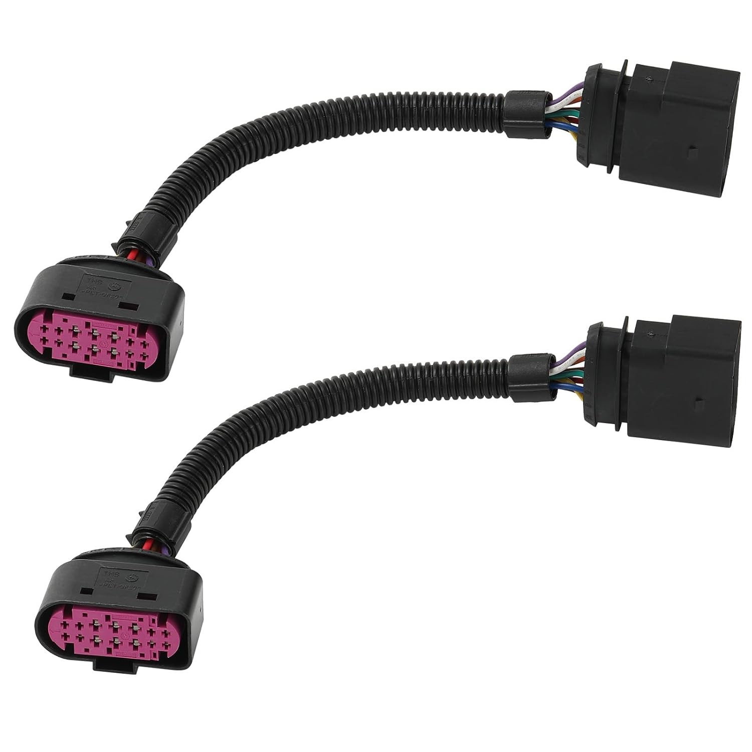 2Pcs 10 to 14 Pin Xenon HID Headlamp Headlight Connector Adapter 1J0973737 Compa