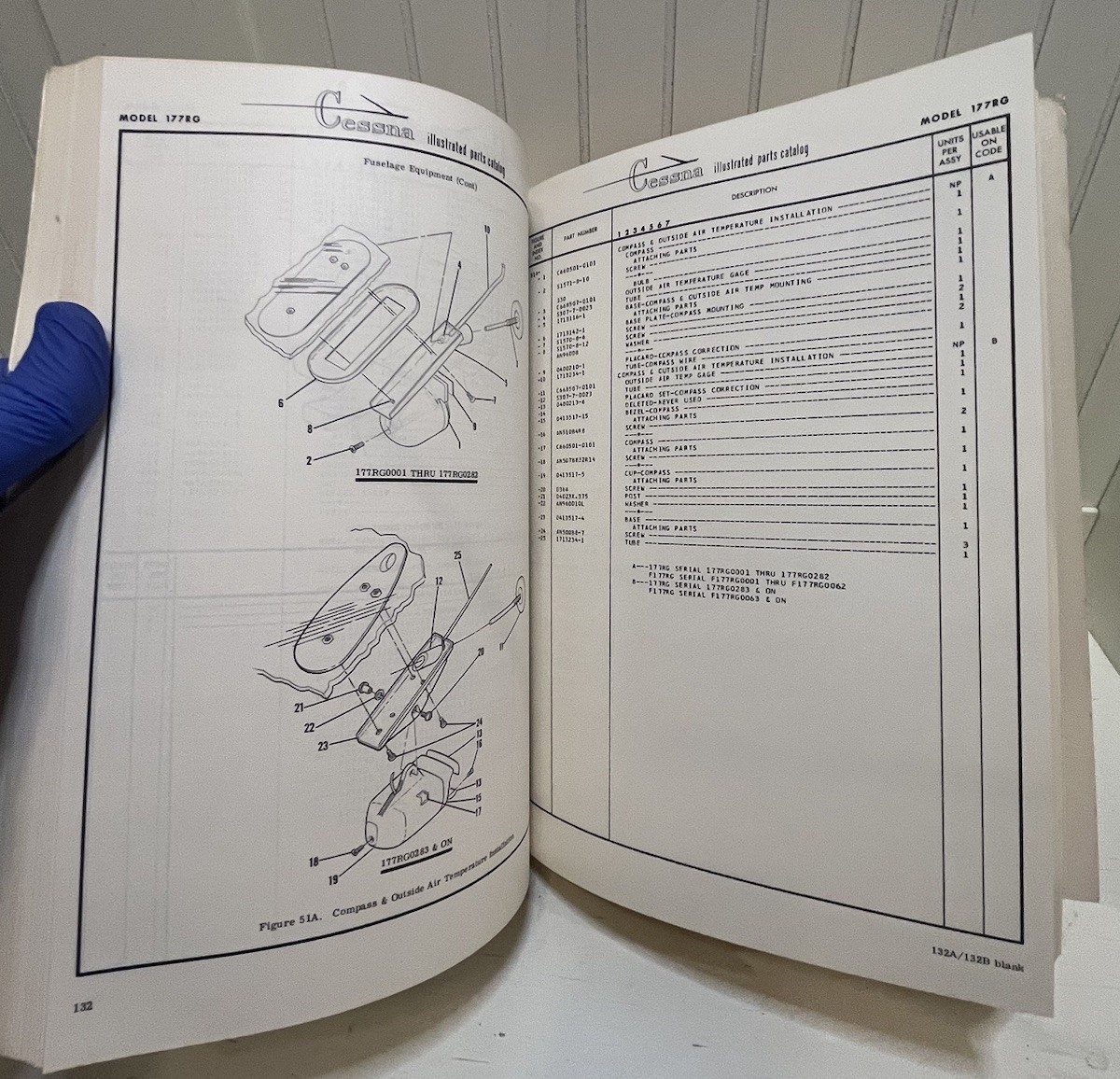 1971-1975 CESSNA Cardinal RG Parts Catalog Manual Original Book