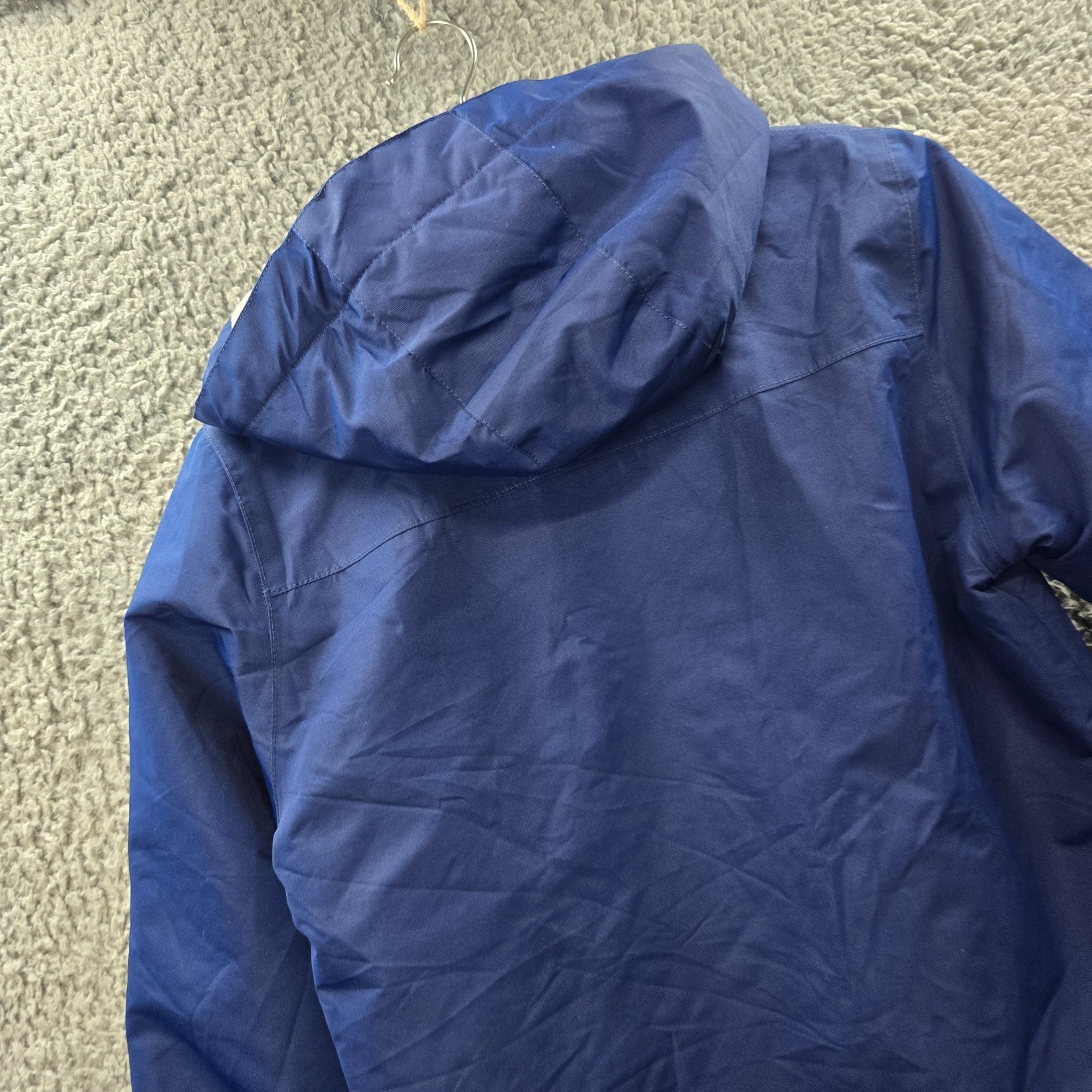 Chute Girls Skii Jacket Size 12 Blue Ivory Hooded Long Sleeve Waterproof