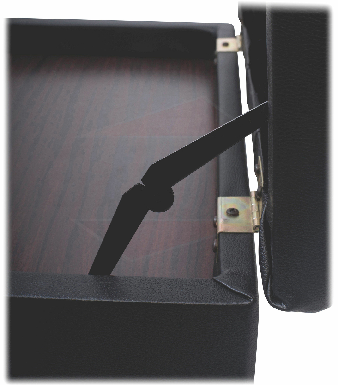 GRIFFIN Black Leather Piano Bench - Wood Vanity Stool Keyboard Seat Guitar Chair