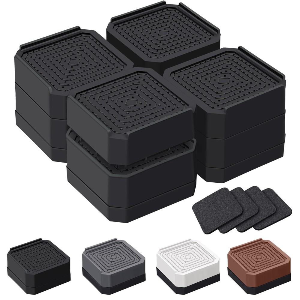 Heavy Duty Bed Furniture Risers Adjustable Rectangular Support Blocks for Bed...