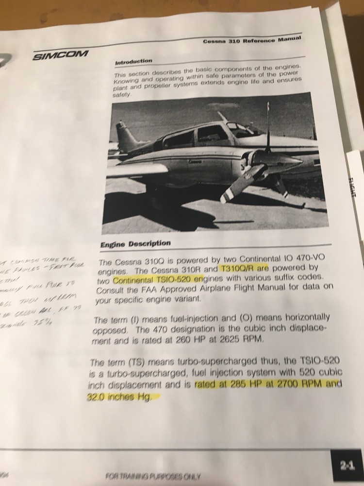 Cessna 310 Reference Manual