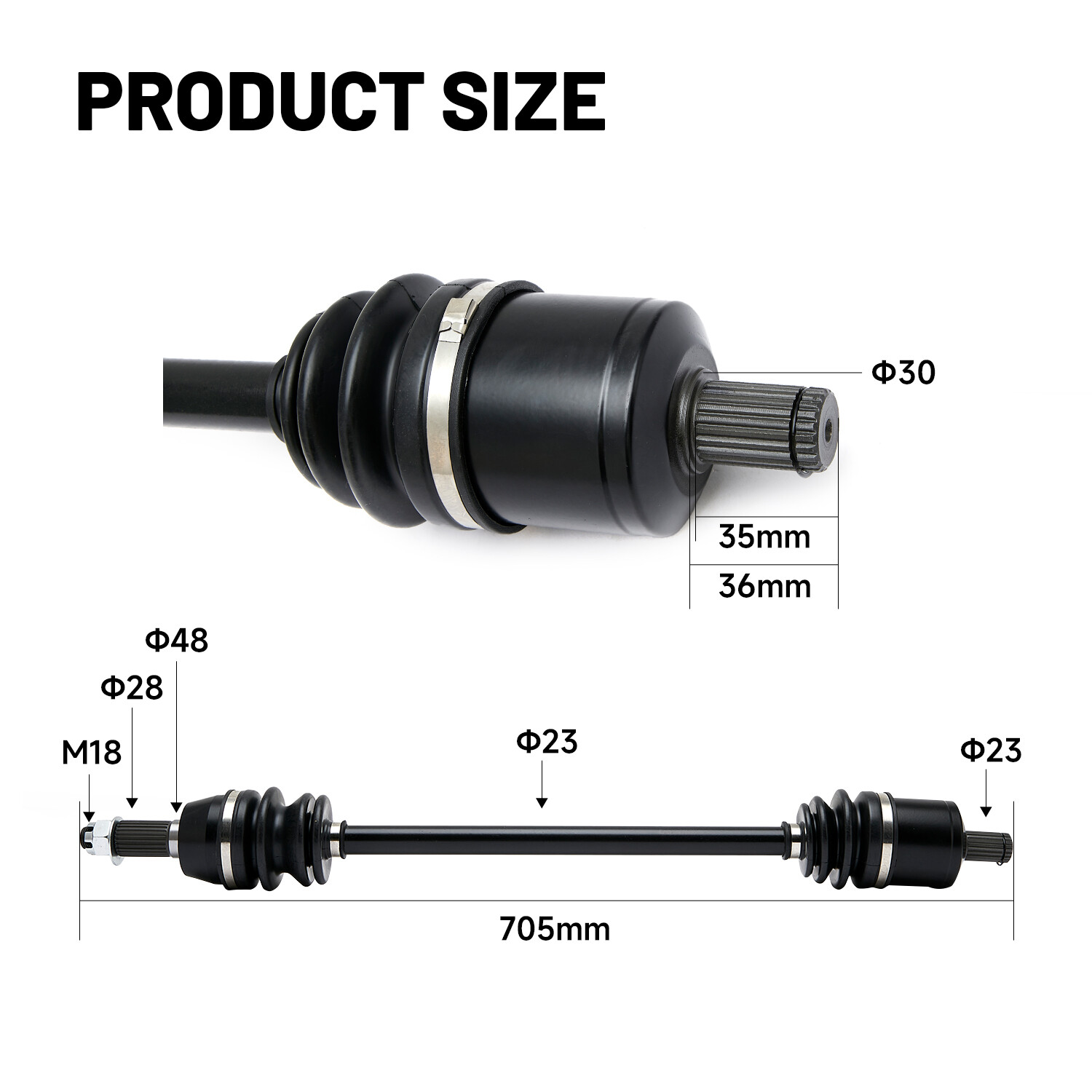 Front Left&Right CV Joint Axle For Polaris Ranger 1000 XP/1000 Crew XP 2017-2020