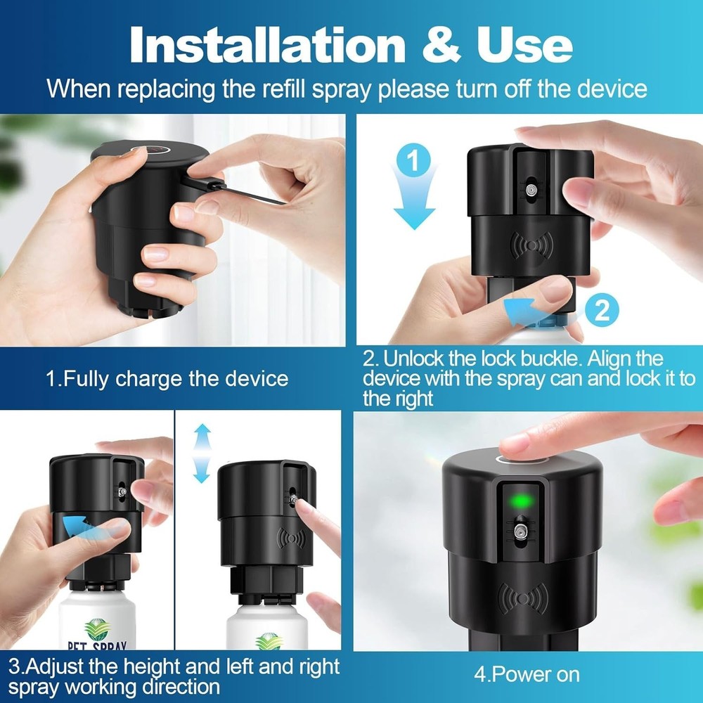 Cat Deterrent Spray Refill, Pet Spray Deterrent System, Motion Activated Cat ...