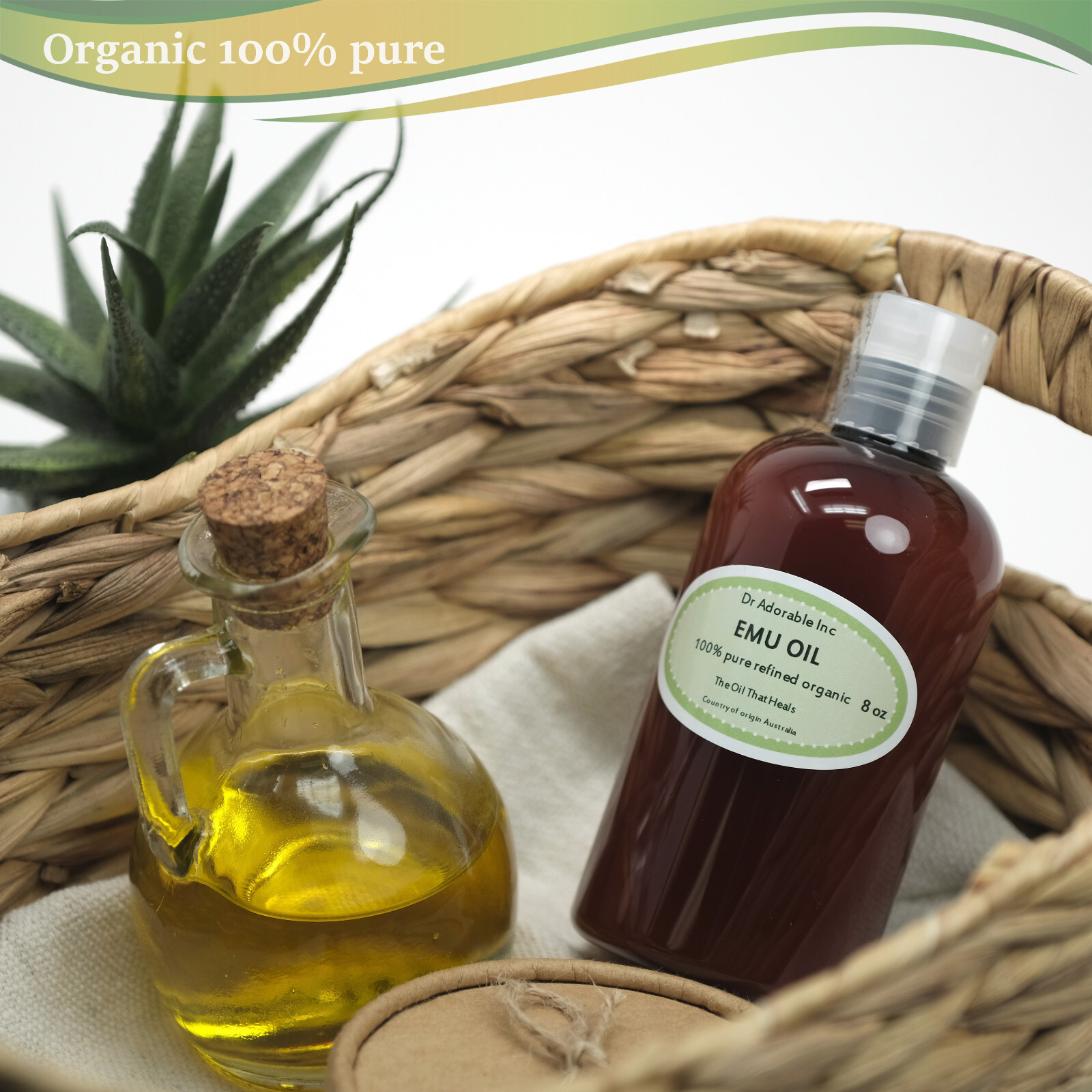 Emu Oil 100% Pure Oil Fully Refined Organic Pure Cosmetic Grade 2oz up to Gallon