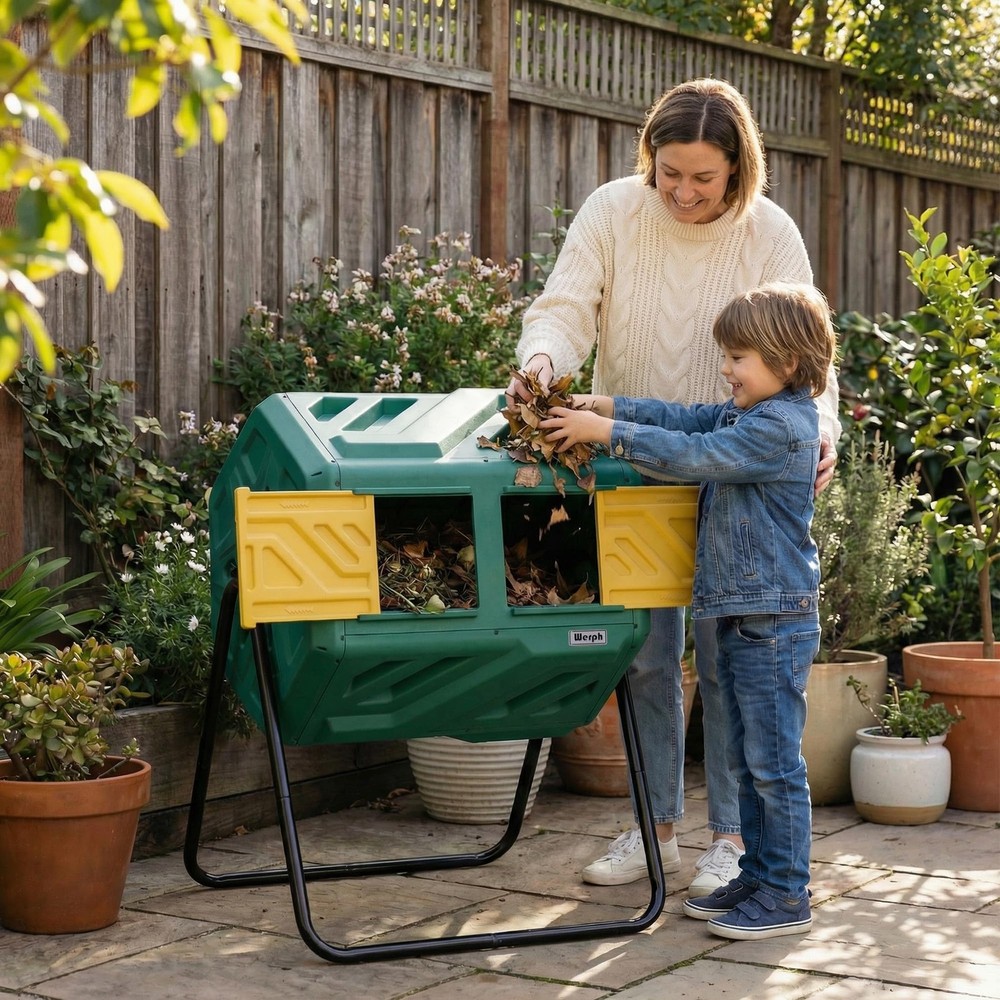 43 Gallon Compost Bin with Gloves, Fast Assembly & Easy Setup Outdoor Compost...