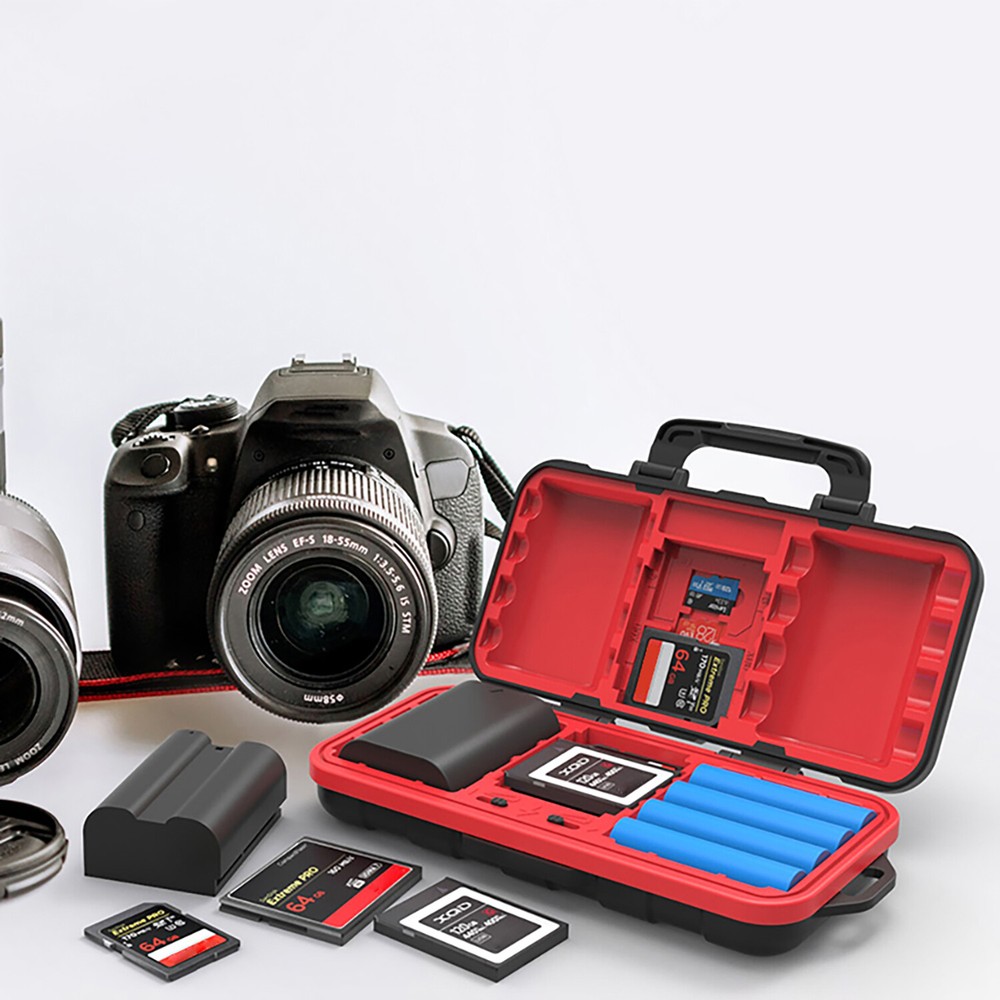 Waterproof Camera Case for 2 Batteries & 14 Memory Cards (SD/CF/XQD/TF) - E6