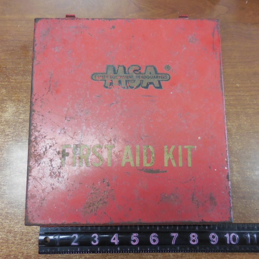 Vintage MSA Wall First Aid Kit--with contents