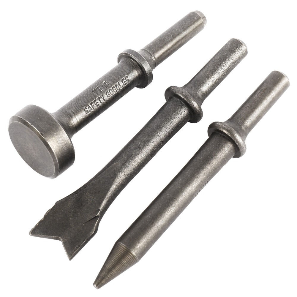 9 Pcs Pneumatic Chisel Tool Set Air Hammer Punch Chipping Bits Set 0.39In Shank