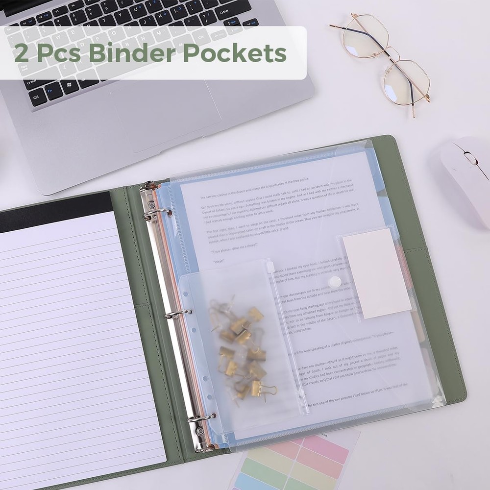 SKYDUE Clipboard Binder with Refillable Notepad, PU Clipboard Folder Includes...