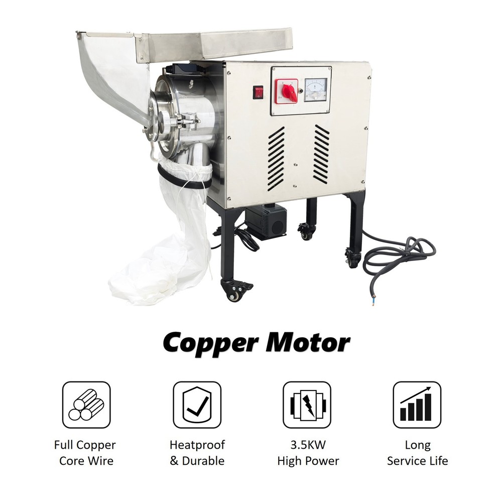 Horizontal Continuous Feeding Mill Crusher 220V Pulverizer Grinder Machine