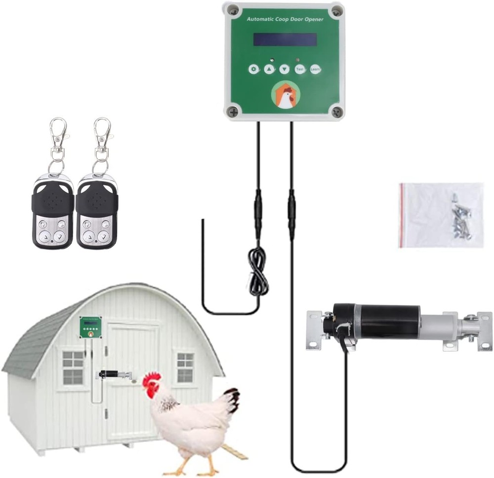 Automatic Chicken Coop Door Controller Cage Opener Remote Control Poultry New