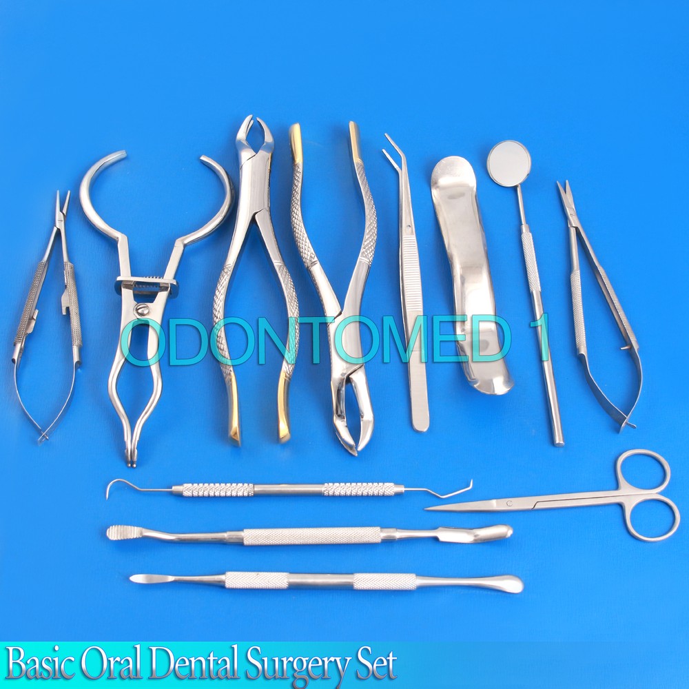13 PCS PREMIUM BASIC ORAL DENTAL SURGERY SURGICAL INSTRUMENTS SET KIT DN-537