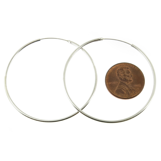 925 Sterling Silver 1.5mm Endless Hoop Earrings All Sizes