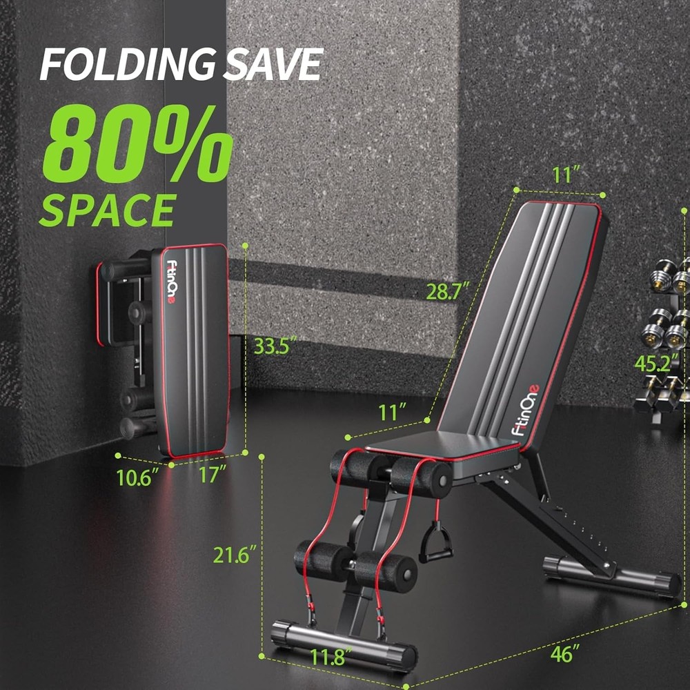 Multi-Functional Folding Weight Bench - 660 lbs Capacity for Safe Home Workouts