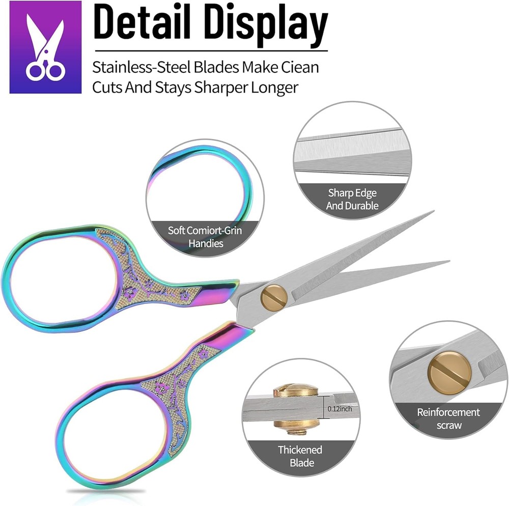 Small sharp scissors-Glexal 5 Inch Precision Scissors-2 pack,razor Sharp Blade S