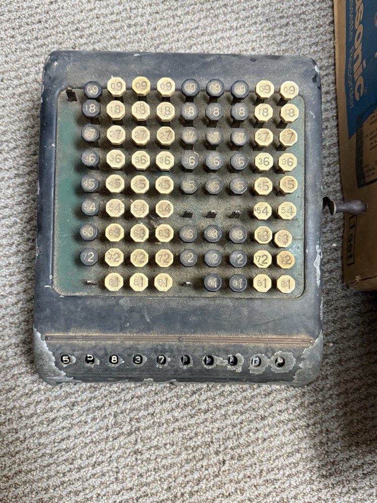 Antique Burroughs Adding Machine Old Calculator With handle
