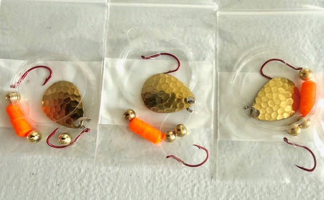 SUZIES SPINNERS-Walleye Crawler Harness 30 Pack 2 Hook Floater #3 Colorado Blade