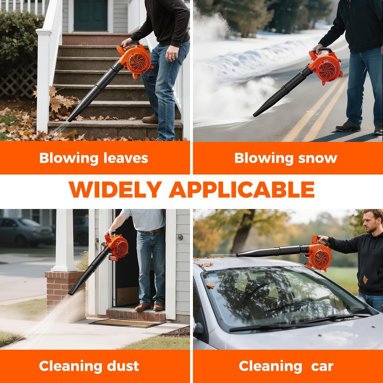 2025 2-Stroke Leaf Blower Handheld Gas Powered Commercial Heavy Duty Grass Yard