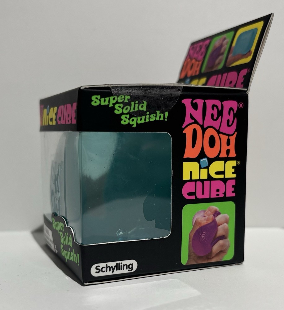 Schylling Nee Doh Nice Cube Super Solid Squish Blue Squeeze Toy
