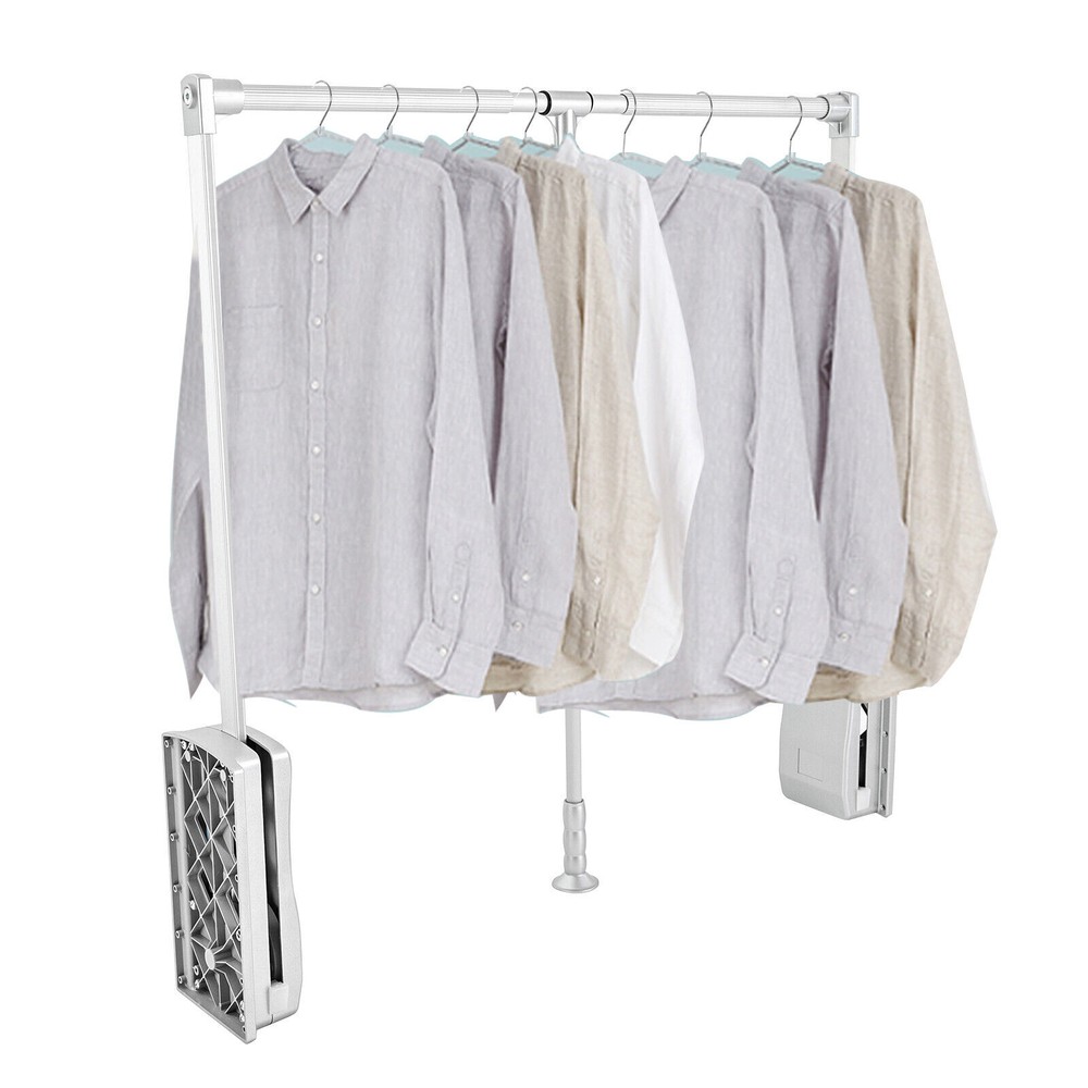 Pull Down Adjustable Side Mounted Closet Rod Clothes Hanging Rod 10 Kg/ 22lbs