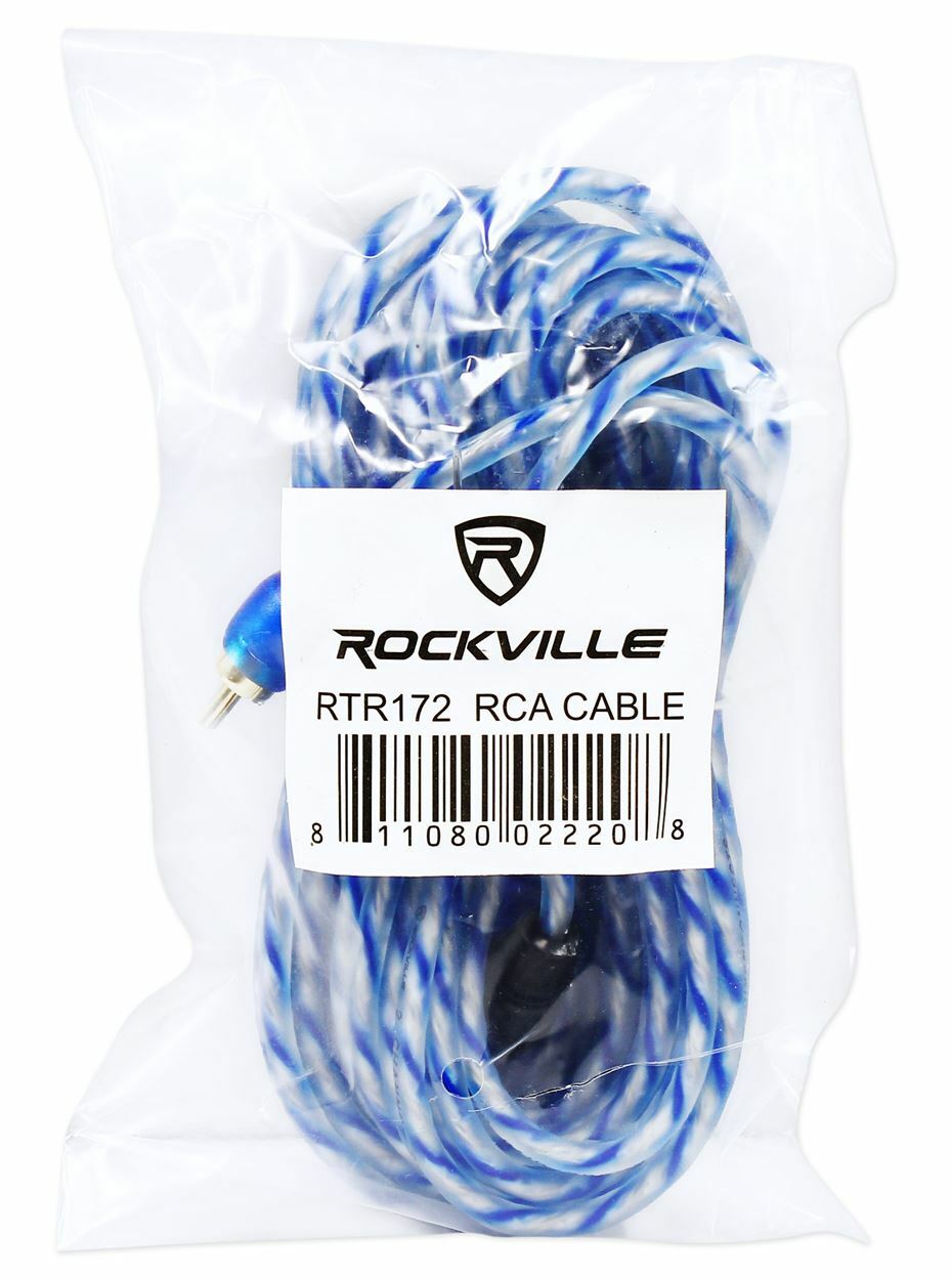 2 Rockville RTR172 17 Foot Twisted Pair RCA Cables 100% Copper, Amazing Quality