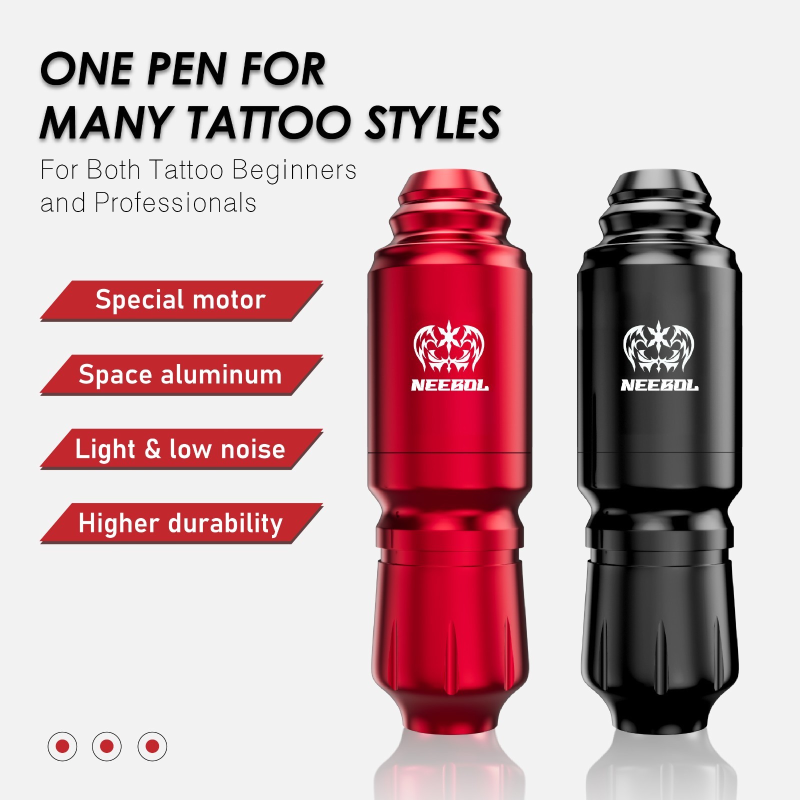 Wireless Tattoo Pen Machine Complet Kit with 1500mAh Power Supply 20Pcs Needles