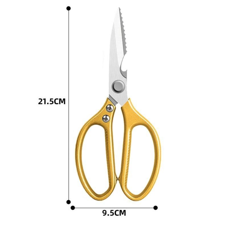 Multi-Function KITCHEN SCISSORS/SHEARS, Heavy Duty, JUMBO Size, GOLD Handle, SK5