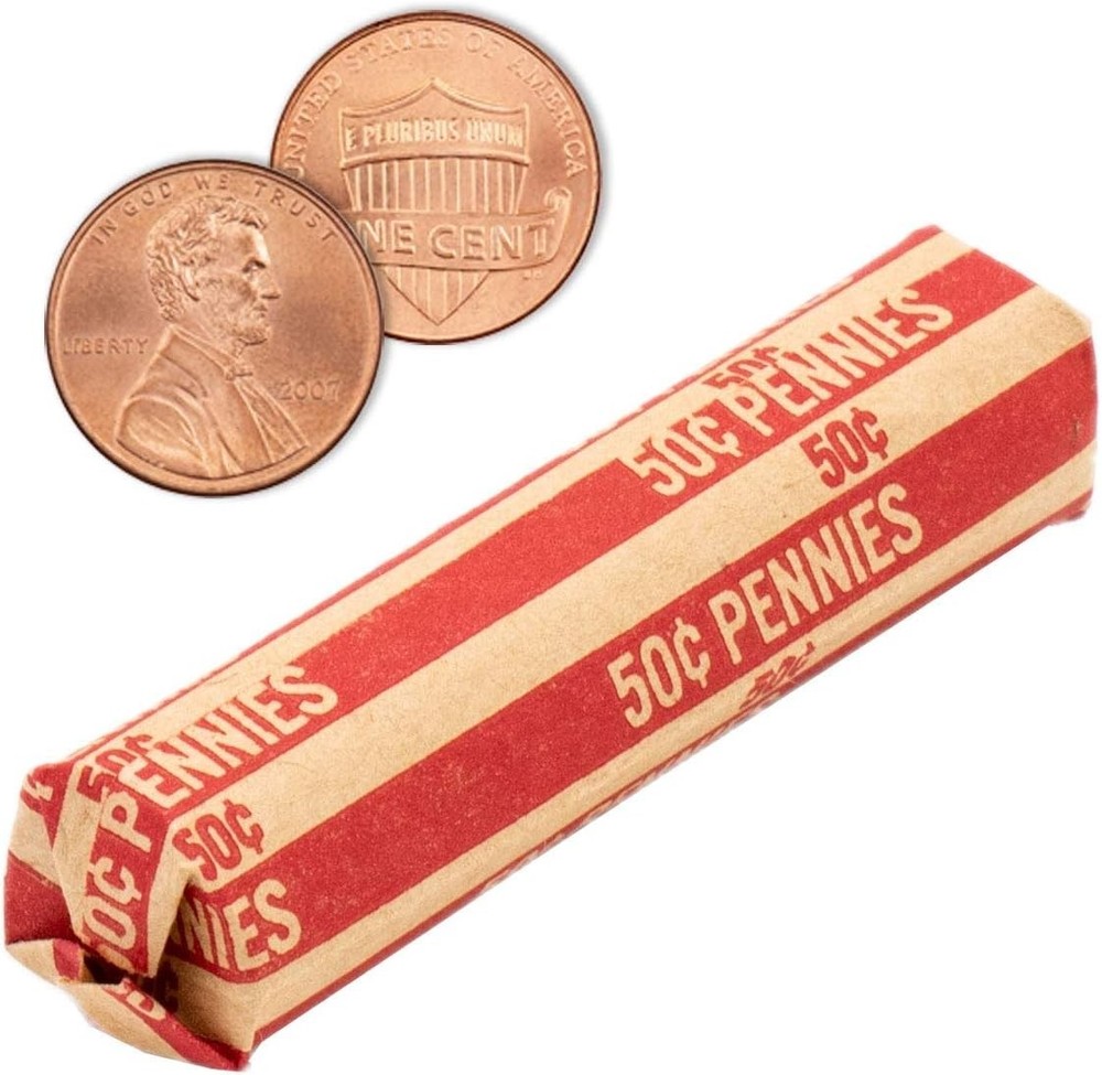 100 Flat Penny Coin Wrappers - Color-Coded for Easy Organization