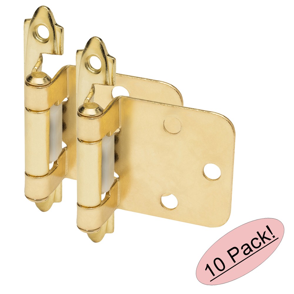 *10 Pack* Cosmas 15539-BB Brushed Brass Hinge Variable Overlay (Pair)