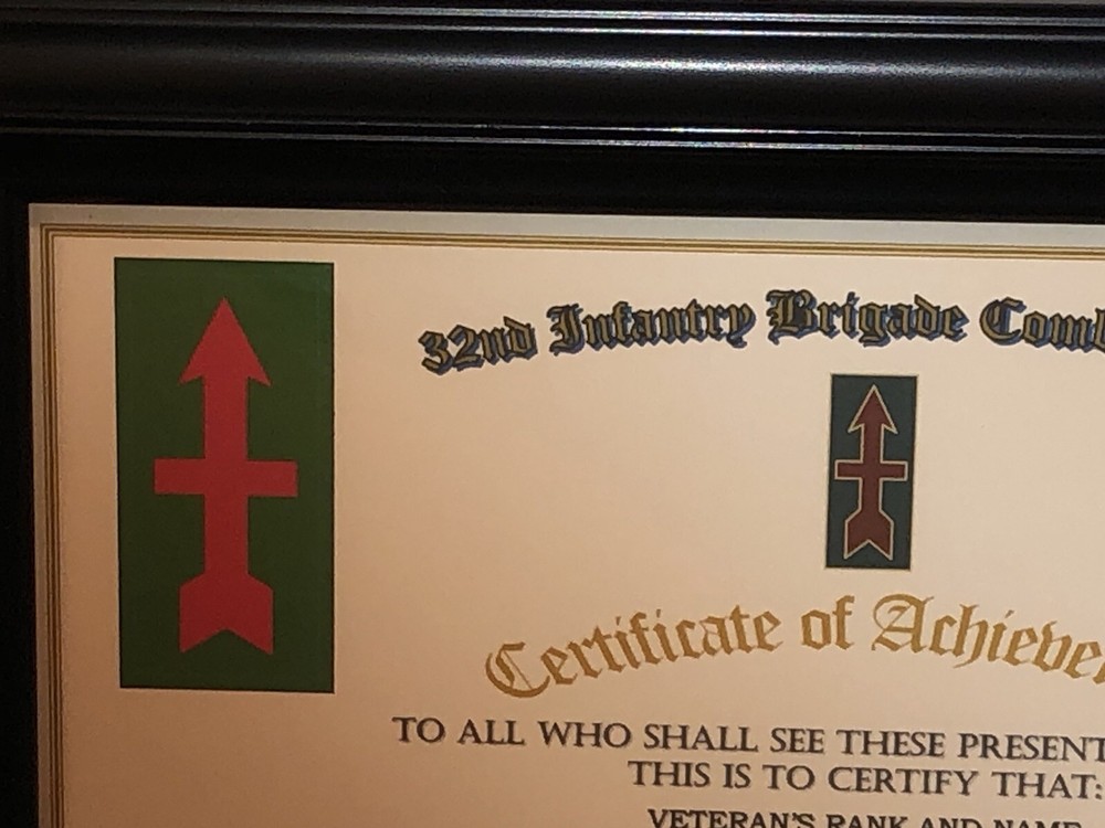 32ND INFANTRY BRIGADE COMBAT TEAM - COA / (COMMEMORATIVE CERTIFICATE)