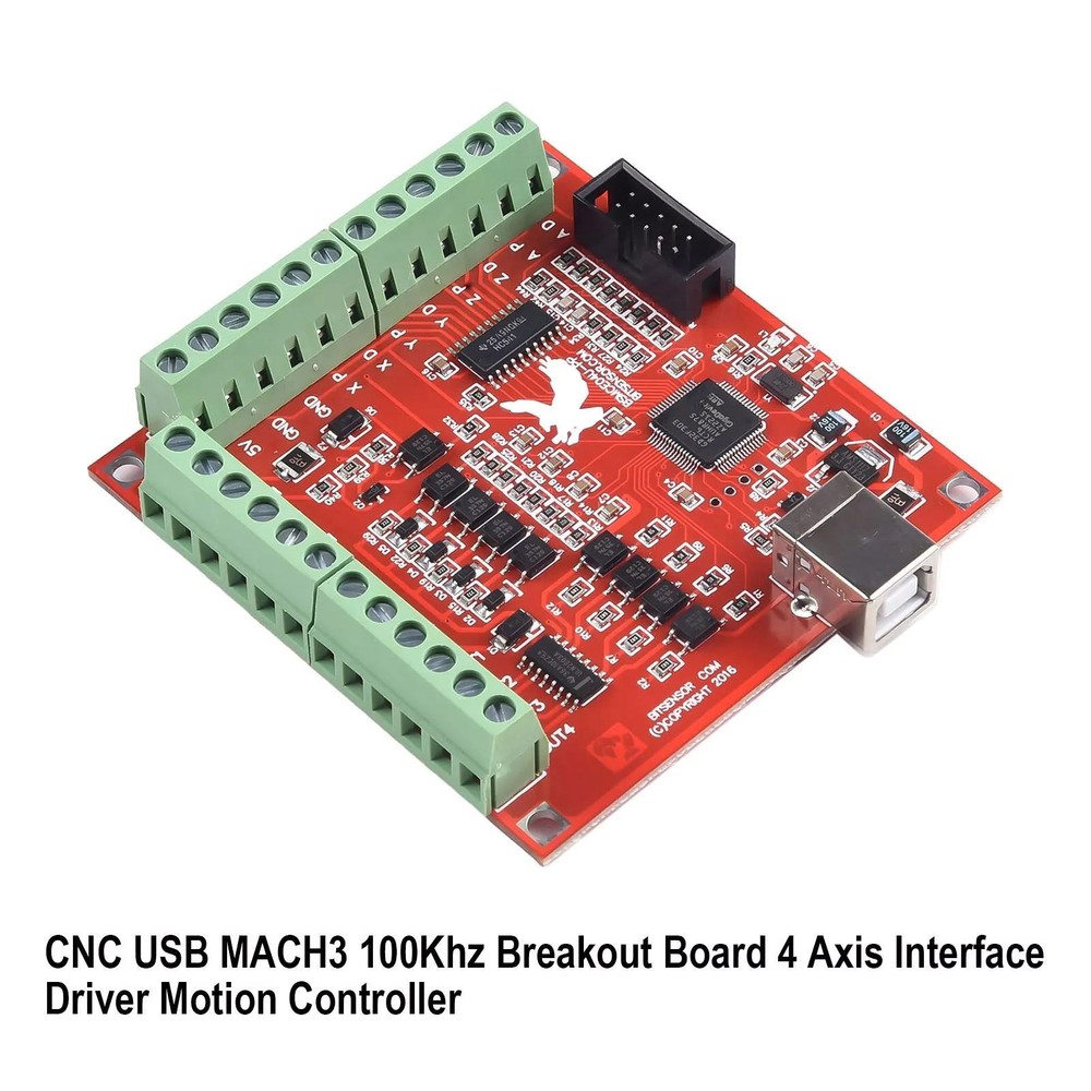 CNC USB 100Khz Breakout Board 4-Axis Driver Motion Controller For MACH 3