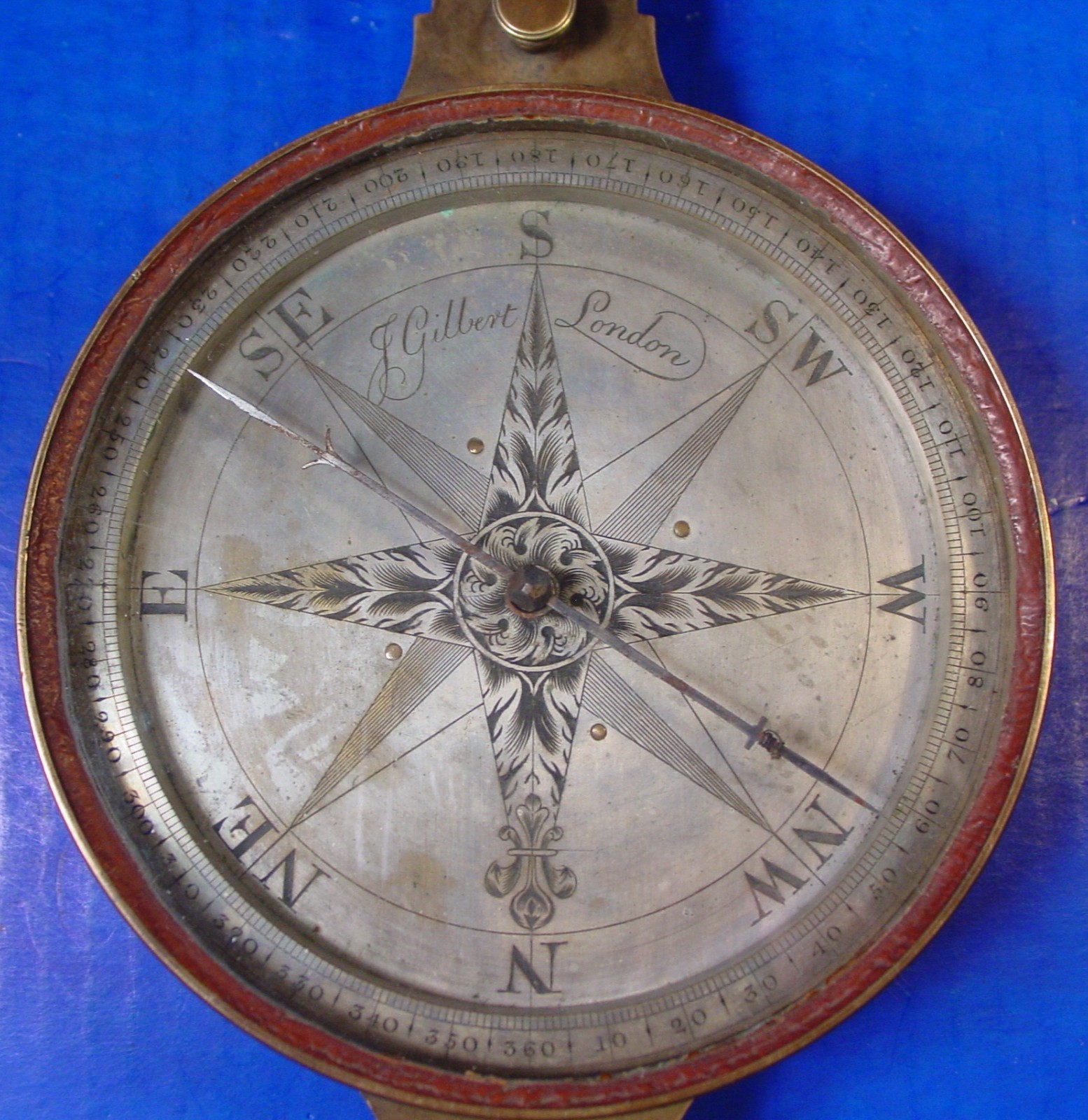 1740 John Gilbert Plain Compass + Original Box - Rare 18th Century Compass
