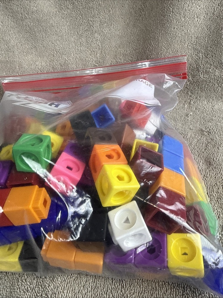 Learning Resources Mathlink Cubes Set 3/4 Gallon Bag Full 2 Different Types