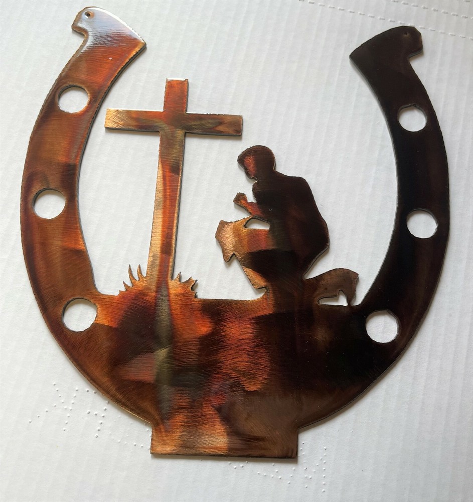 Cowboy Praying at the Cross  Wall Accent